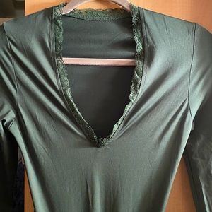 green long sleeve bodysuit